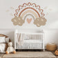 Boho Rainbow Wall Stickers Neutral Nursery Decals | Beige Rainbow Nursery Wall Decor | Cloud & Sparkle Peel And Stick Decals