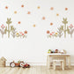 Boho Flower Wall Stickers Nursery Decor | Neutral Floral Wall Decals | Wildflower Kids Bedroom Stickers | Peel and Stick Wall Art