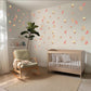 Boho Flower Wall Decals for Nursery, Neutral Floral Wall Stickers, Girls Bedroom Decor, Peel and Stick Nursery Decals