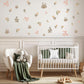 Boho Floral Wall Decals for Nursery, Neutral Flower Wall Stickers, Peel and Stick Girls Bedroom Decor, Kids Room Decals