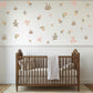 Boho Floral Wall Decals for Nursery, Neutral Flower Wall Stickers, Peel and Stick Girls Bedroom Decor, Kids Room Decals