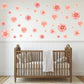 Pink Flower Wall Stickers, Floral Nursery Wall Decals, Boho Girls Bedroom Decor, Peel and Stick Flowers, Pink Nursery Decor