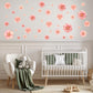 Pink Flower Wall Stickers, Floral Nursery Wall Decals, Boho Girls Bedroom Decor, Peel and Stick Flowers, Pink Nursery Decor