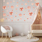 Pink Floral Wall Stickers, Boho Nursery Wall Decals, Girls Bedroom Decor, Flower Nursery Stickers, Peel and Stick Flowers