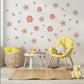 Boho Flower Wall Stickers, Pink Nursery Wall Decals, Floral Kids Room Decor, Peel and Stick Flowers, Girls Bedroom Stickers