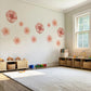 Pink Flower Wall Stickers, Floral Nursery Wall Decals, Boho Girls Bedroom Decor, Peel and Stick Flowers, Baby Room Wall Art