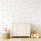 Pink Floral Wall Stickers for Girls Bedroom, Boho Nursery Wall Decals, Flower & Leaf Wall Decor, Neutral Nursery Stickers, Kids Room Decor