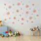 Pink Floral Wall Stickers for Girls Bedroom, Boho Nursery Wall Decals, Flower Wall Decor, Neutral Nursery Stickers, Peel and Stick Flowers