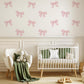 Pink Bow Wall Stickers for Girls Bedroom, Coquette Nursery Wall Decals, Bow Wall Decor, Baby Girl Nursery Stickers, Peel and Stick Bows