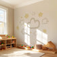 Cloud & Star Wall Stickers, Neutral Nursery Decor, Beige Nursery Wall Decals, Boho Baby Room Stickers, Peel and Stick Cloud Nursery
