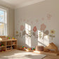 Boho Flower Wall Stickers, Neutral Nursery Wall Decals, Floral Baby Room Decor, Scandinavian Nursery Stickers, Peel and Stick Flowers