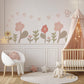 Boho Flower Wall Stickers, Neutral Nursery Wall Decals, Floral Baby Room Decor, Scandinavian Nursery Stickers, Peel and Stick Flowers