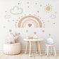Boho Flower Wall Stickers, Neutral Nursery Wall Decals, Floral Baby Room Decor, Scandinavian Nursery Stickers, Peel and Stick Flowers