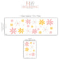 Pastel Flower Wall Decals for Girls Bedroom, Daisy Nursery Wall Stickers, Boho Flower Decor, Peel and Stick Floral Wall Art