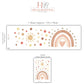 Boho Rainbow Wall Stickers Nursery Decor | Hand-Painted Sun, Dots (Peel and Stick)