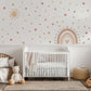 Boho Rainbow Wall Stickers Nursery Decor | Hand-Painted Sun, Dots (Peel and Stick)