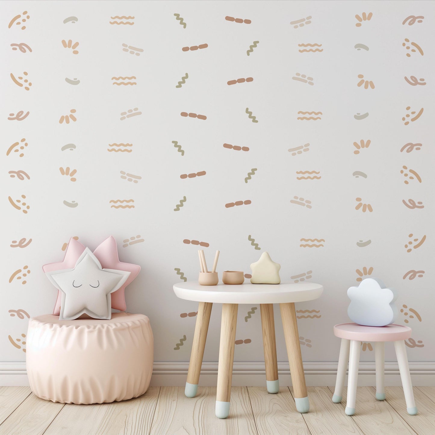 Nursery Wall Stickers, Neutral Nursery Decor, Boho Wall Decals, Kids Room Stickers, Playroom Decor, Baby Room Wall Art, Peel and Stick