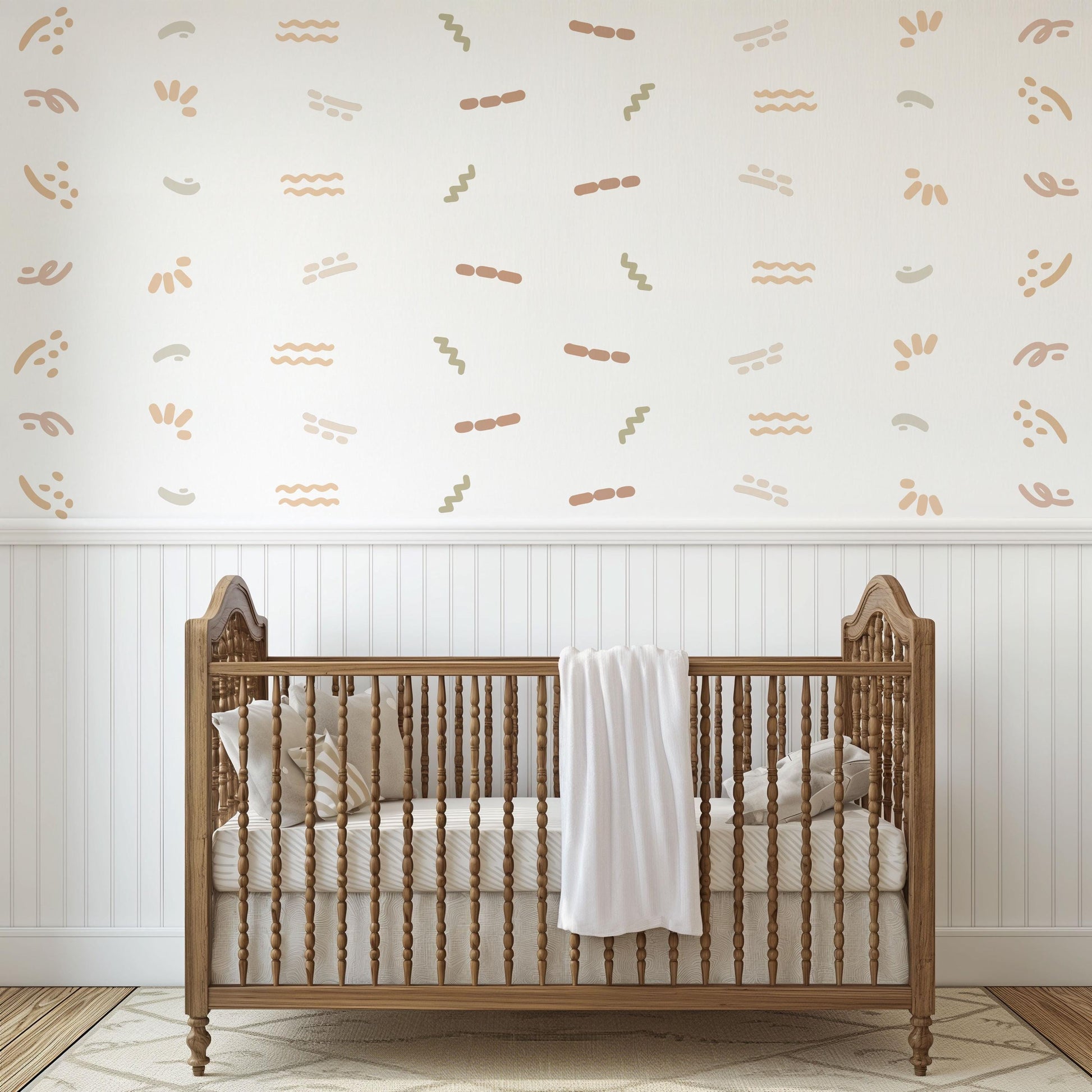 Nursery Wall Stickers, Neutral Nursery Decor, Boho Wall Decals, Kids Room Stickers, Playroom Decor, Baby Room Wall Art, Peel and Stick