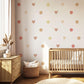 Boho Heart Wall Decals, Neutral Nursery Wall Stickers, Beige Pink Polka Dot Decals, Girls Bedroom Decor, Peel and Stick Hearts