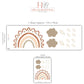 Boho Rainbow Wall Stickers Neutral Nursery Decals | Beige Rainbow Nursery Wall Decor | Cloud & Sparkle Peel And Stick Decals