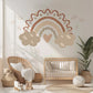 Boho Rainbow Wall Stickers Neutral Nursery Decals | Beige Rainbow Nursery Wall Decor | Cloud & Sparkle Peel And Stick Decals