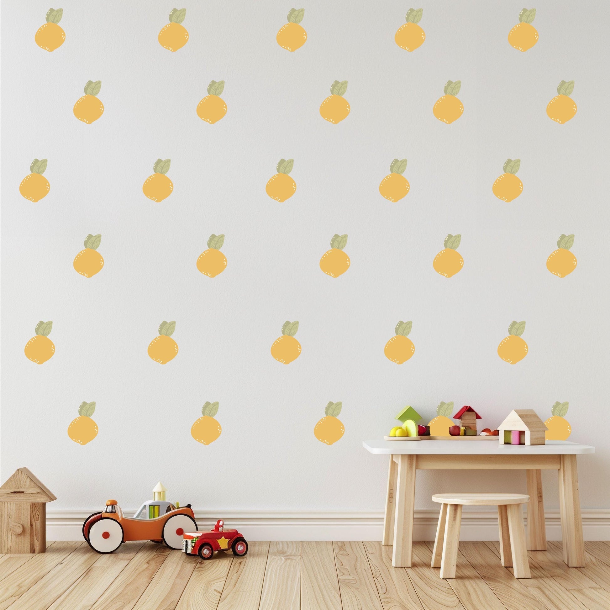 Lemon Wall Stickers Lemon Nursery Decor Citrus Wall Decals Yellow Nursery Stickers Fruit Wall Art Kids Bedroom Decor