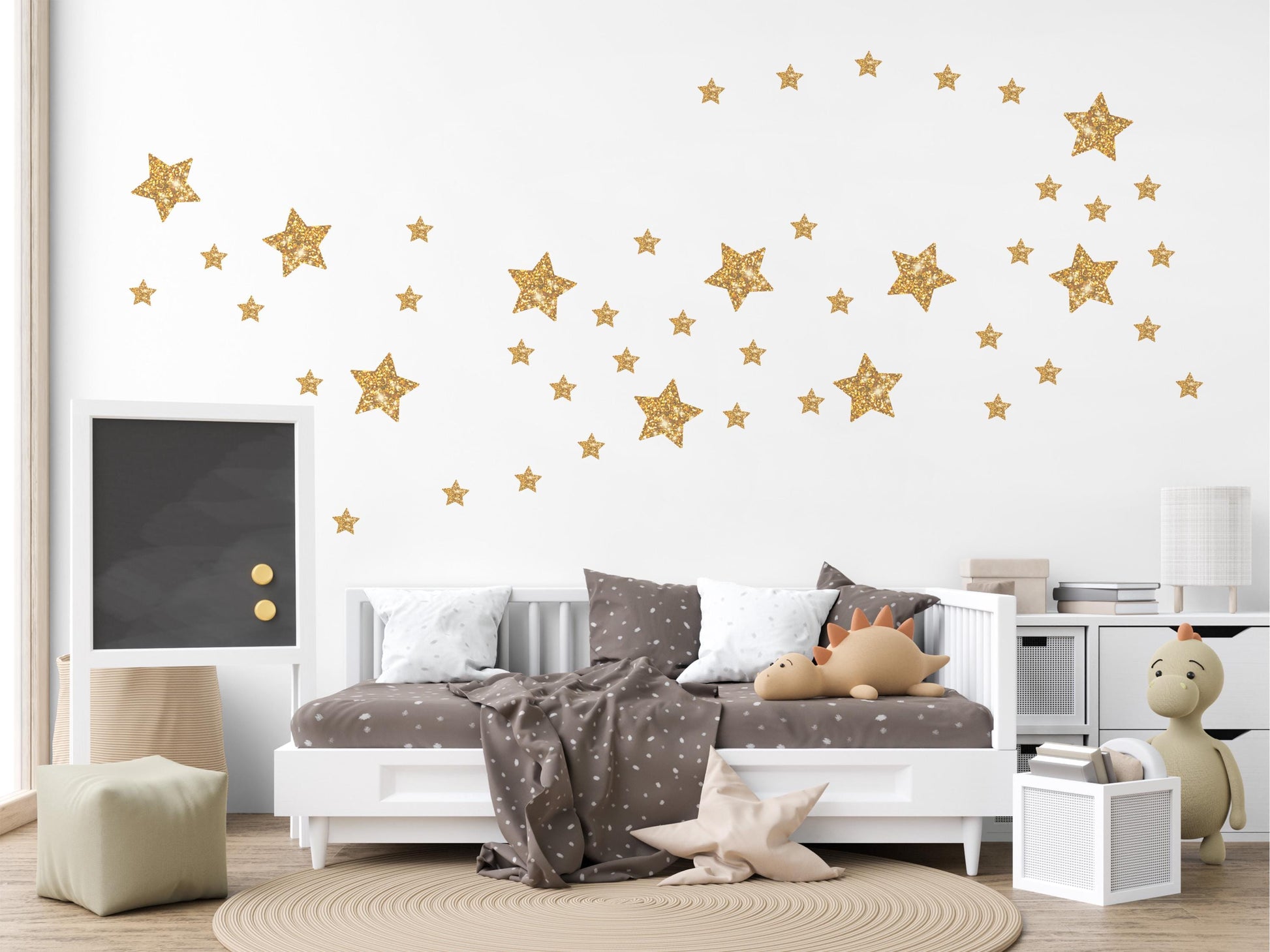 Gold Star Wall Stickers Nursery Decor Gold Star Decals Kids Bedroom Stickers Peel And Stick Celestial Wall Decor