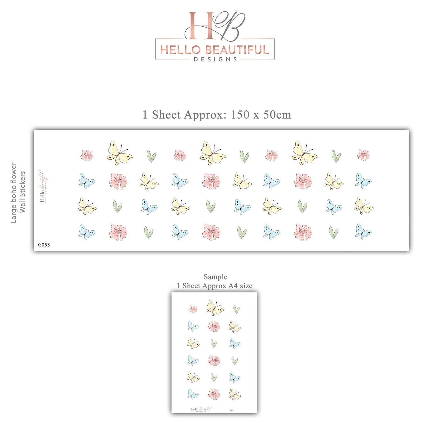 Butterfly Wall Stickers Nursery Decor Pastel Butterfly Decals Floral Wall Stickers Girls Bedroom Peel And Stick Wall Decor