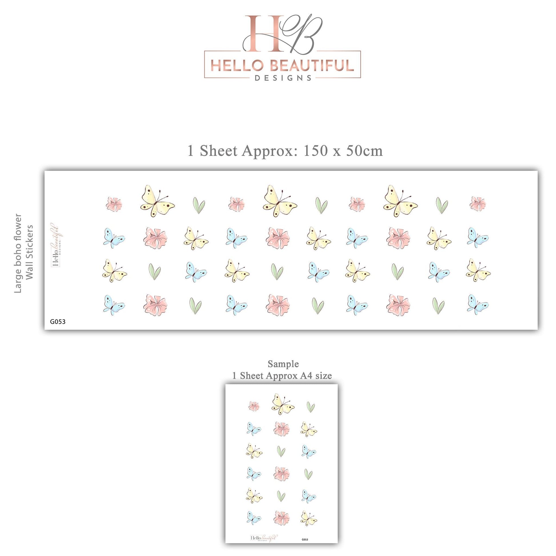 Butterfly Wall Stickers Nursery Decor Pastel Butterfly Decals Floral Wall Stickers Girls Bedroom Peel And Stick Wall Decor