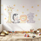 Safari Animal Wall Stickers Nursery Decor, Giraffe Zebra Lion Hippo Wall Decals, Jungle Nursery Wall Art, Peel And Stick Kids Room Decor