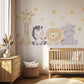 Safari Animal Wall Stickers Nursery Decor, Giraffe Zebra Lion Hippo Wall Decals, Jungle Nursery Wall Art, Peel And Stick Kids Room Decor