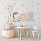 Safari Animal Wall Stickers Nursery Decor, Giraffe Zebra Lion Hippo Wall Decals, Jungle Nursery Wall Art, Peel And Stick Kids Room Decor