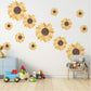 Sunflower Wall Stickers, Sunflower Nursery Decor, Boho Floral Wall Decals, Yellow Flower Wall Art, Peel And Stick Nursery Stickers