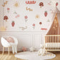 Boho Fruit Wall Stickers Strawberry Cherry Nursery Decals Mushroom Flower Wall Decor Cottagecore Nursery Decor, Peel And Stick Wall Stickers