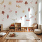 Boho Fruit Wall Stickers Strawberry Cherry Nursery Decals Mushroom Flower Wall Decor Cottagecore Nursery Decor, Peel And Stick Wall Stickers