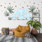 Elephant Nursery Wall Stickers Safari Wall Decals Jungle Nursery Decor Baby Elephant Wall Art, Neutral Nursery Stickers, Playroom Wall Decor