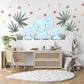 Elephant Nursery Wall Stickers Safari Wall Decals Jungle Nursery Decor Baby Elephant Wall Art, Neutral Nursery Stickers, Playroom Wall Decor