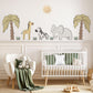 Safari Nursery Wall Stickers Elephant Giraffe Zebra Wall Decals Neutral Jungle Nursery Decor Safari Animal Wall Art, Baby Room Wall Stickers