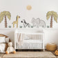 Safari Nursery Wall Stickers Elephant Giraffe Zebra Wall Decals Neutral Jungle Nursery Decor Safari Animal Wall Art, Baby Room Wall Stickers