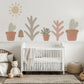Boho Cactus Wall Stickers Nursery Decor | Neutral Desert Wall Decals | Sage Pink Terracotta Nursery | Peel and Stick Kids Bedroom Decor