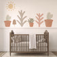 Boho Cactus Wall Stickers Nursery Decor | Neutral Desert Wall Decals | Sage Pink Terracotta Nursery | Peel and Stick Kids Bedroom Decor