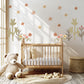 Boho Flower Wall Stickers Nursery Decor | Neutral Floral Wall Decals | Wildflower Kids Bedroom Stickers | Peel and Stick Wall Art
