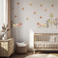 Boho Flower Wall Stickers Nursery Decor | Neutral Floral Wall Decals | Wildflower Kids Bedroom Stickers | Peel and Stick Wall Art