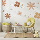 Boho Flower Wall Stickers Nursery Decor | Neutral Floral Wall Decals | Retro Daisy Nursery Stickers | Peel and Stick Kids Room Decor