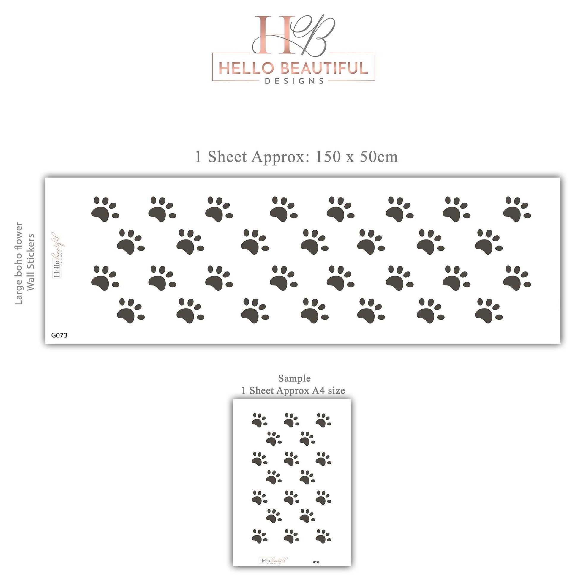 Dog Paw Print Wall Stickers for Kids Bedroom Puppy Nursery Decor Animal Footprint Wall Decals Neutral Playroom Wall Art Pet Lover Room Decor