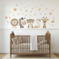 Safari Animal Wall Stickers Neutral Nursery Decor Lion Zebra Giraffe Flamingo Wall Decals Jungle Nursery Baby Room Decor