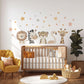 Safari Animal Wall Stickers Neutral Nursery Decor Lion Zebra Giraffe Flamingo Wall Decals Jungle Nursery Baby Room Decor