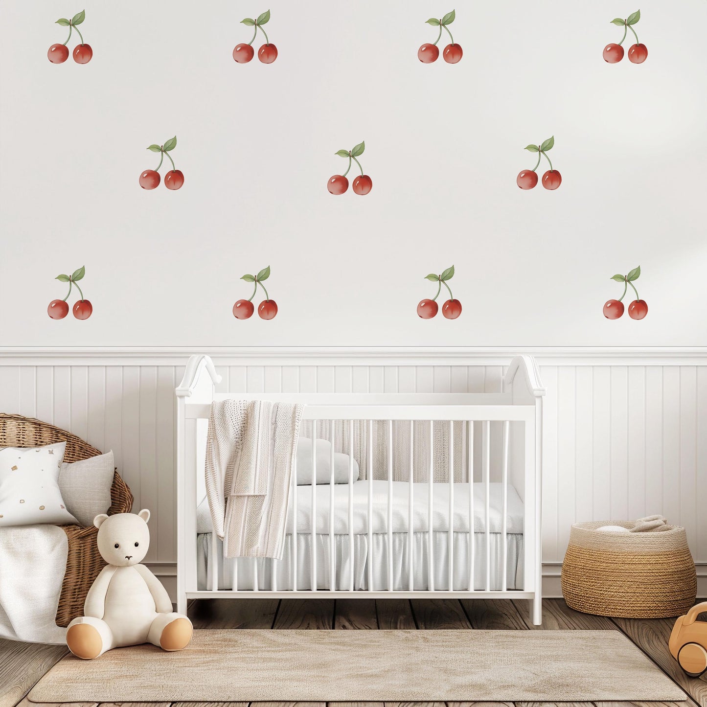 Cherry Wall Stickers Cherry Nursery Decor Fruit Wall Decals Coquette Bedroom Decor Red Cherry Stickers Girls Room Decor