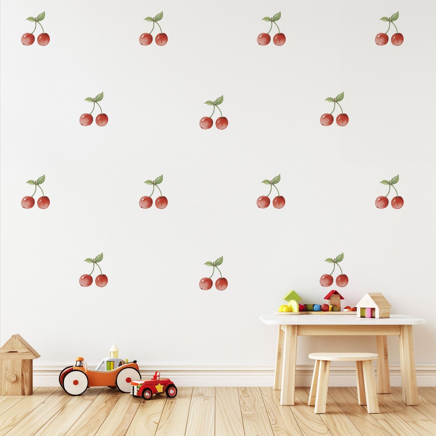 Cherry Wall Stickers Cherry Nursery Decor Fruit Wall Decals Coquette Bedroom Decor Red Cherry Stickers Girls Room Decor