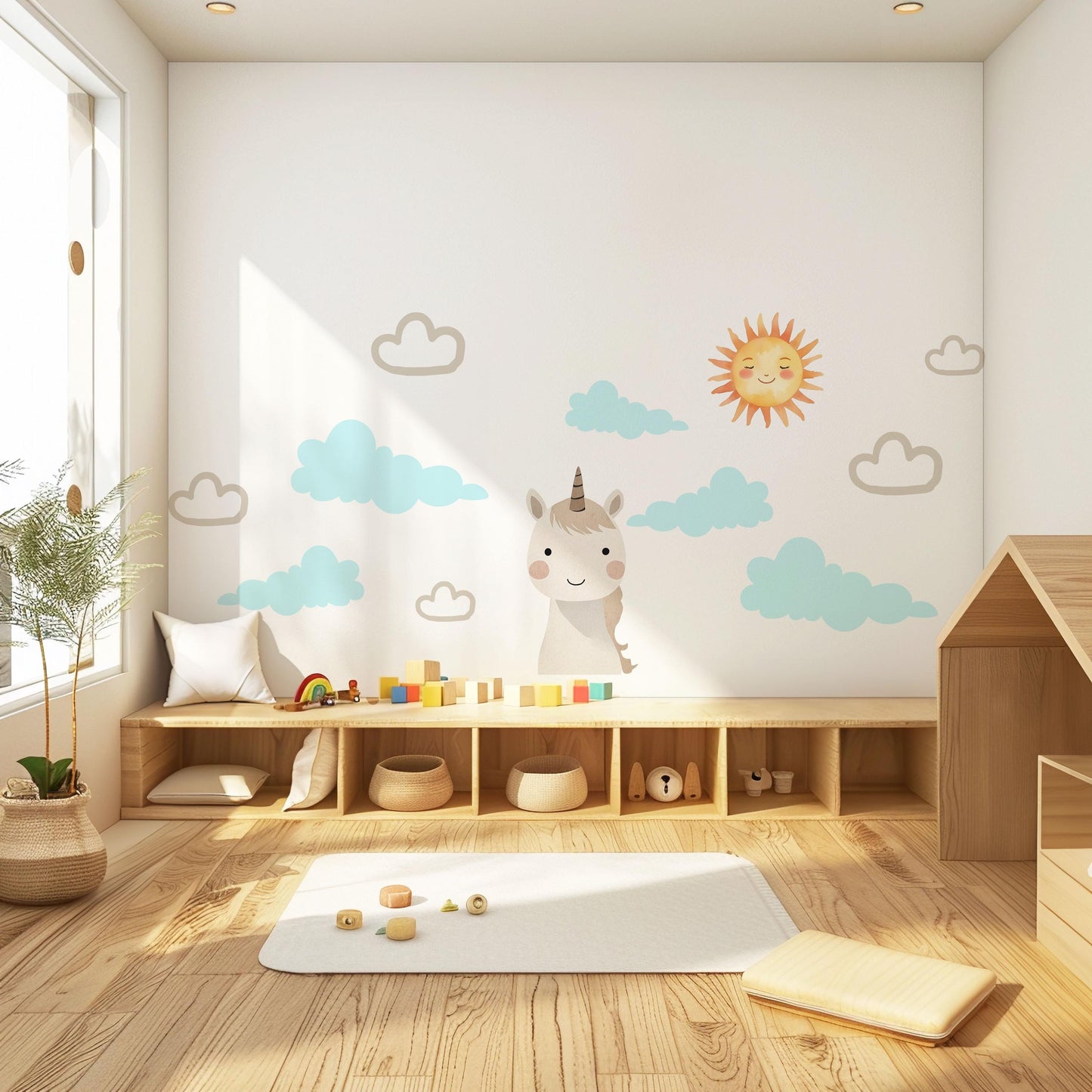 Unicorn Wall Stickers Nursery Decor Nursery Wall Stickers Kids Bedroom Decor Baby Room Wall Art Unicorn Nursery Decals